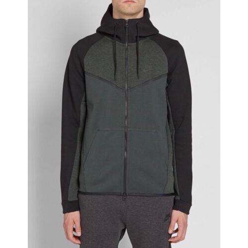 Nike Tech Fleece Windrunner Jacket Zipped Olive Green/black 885904-372 Size 2XL
