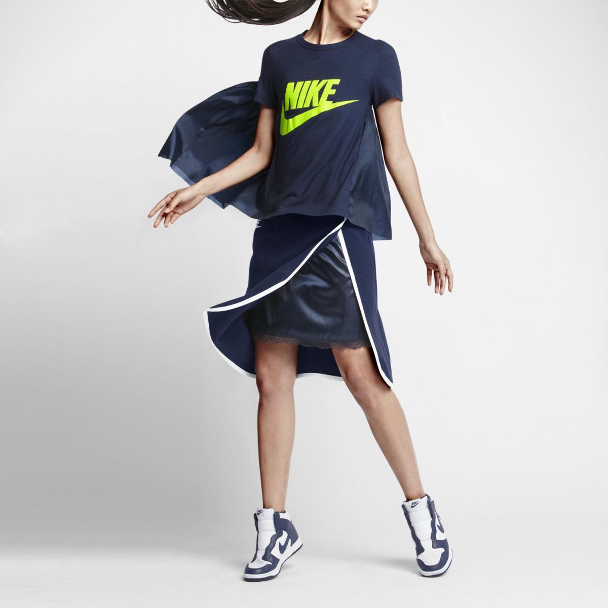 Nike Nikelab x Sacai Fashion Tech Fleece Women`s Skirt - Small 802250-451 Blue