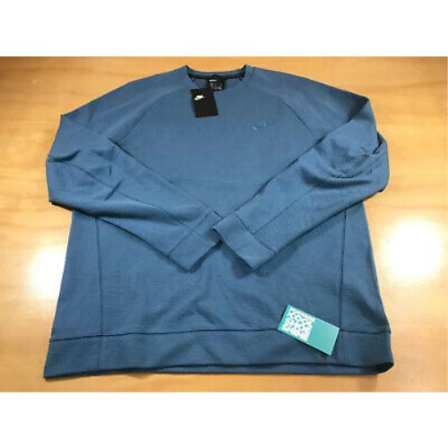 Nike Sportswear Nsw Small Logo Men`s Tech Pullover Crewneck Sweater Blue M