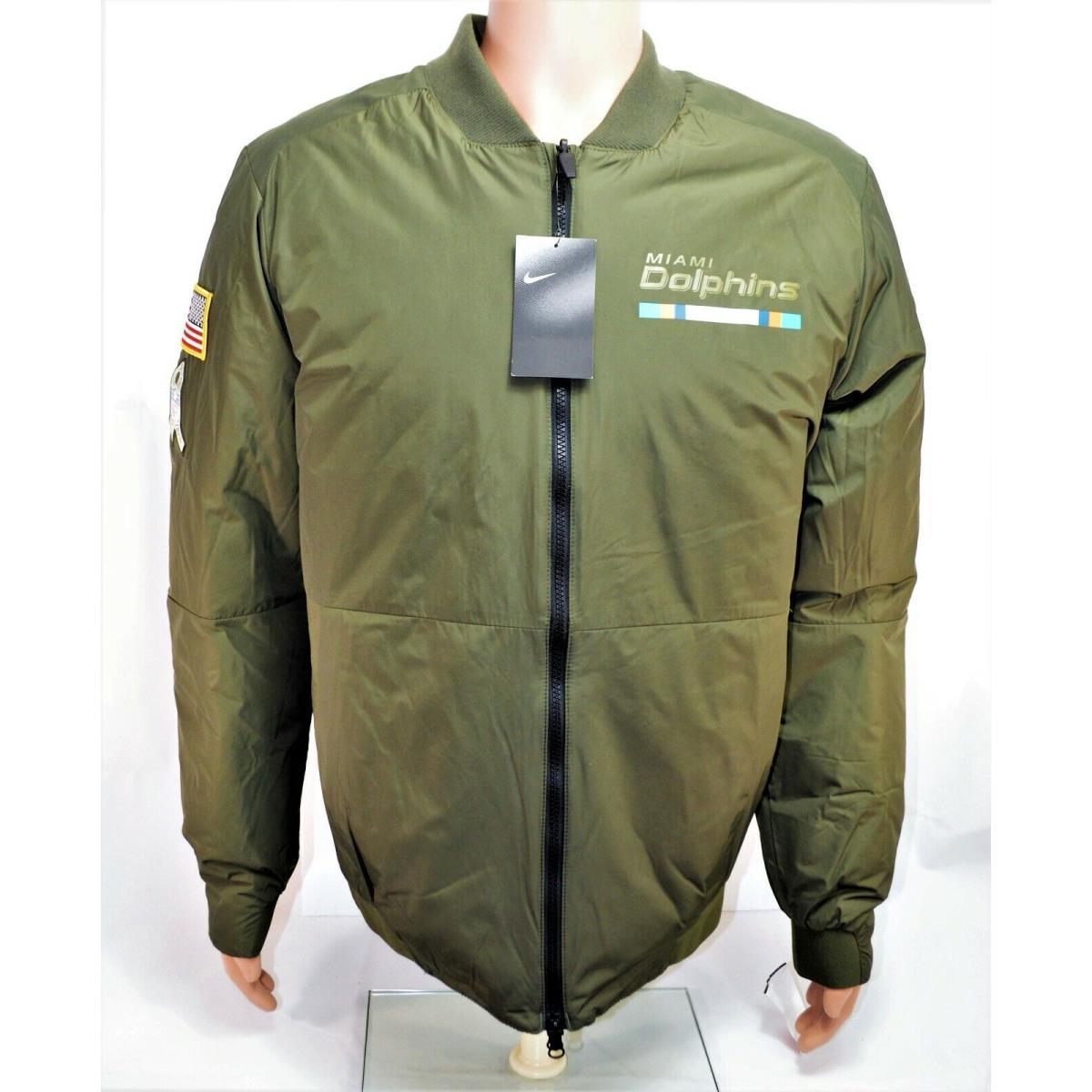 Nike Miami Dolphins Salute Service Reversible Jacket Sz Large L 888694 325