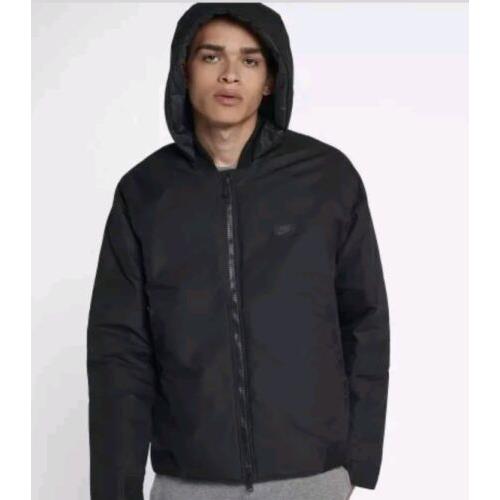 Nike Sportswear Down Fill Hooded Bomber Jacket Black 866022-010 Sz XL MSRP:$250