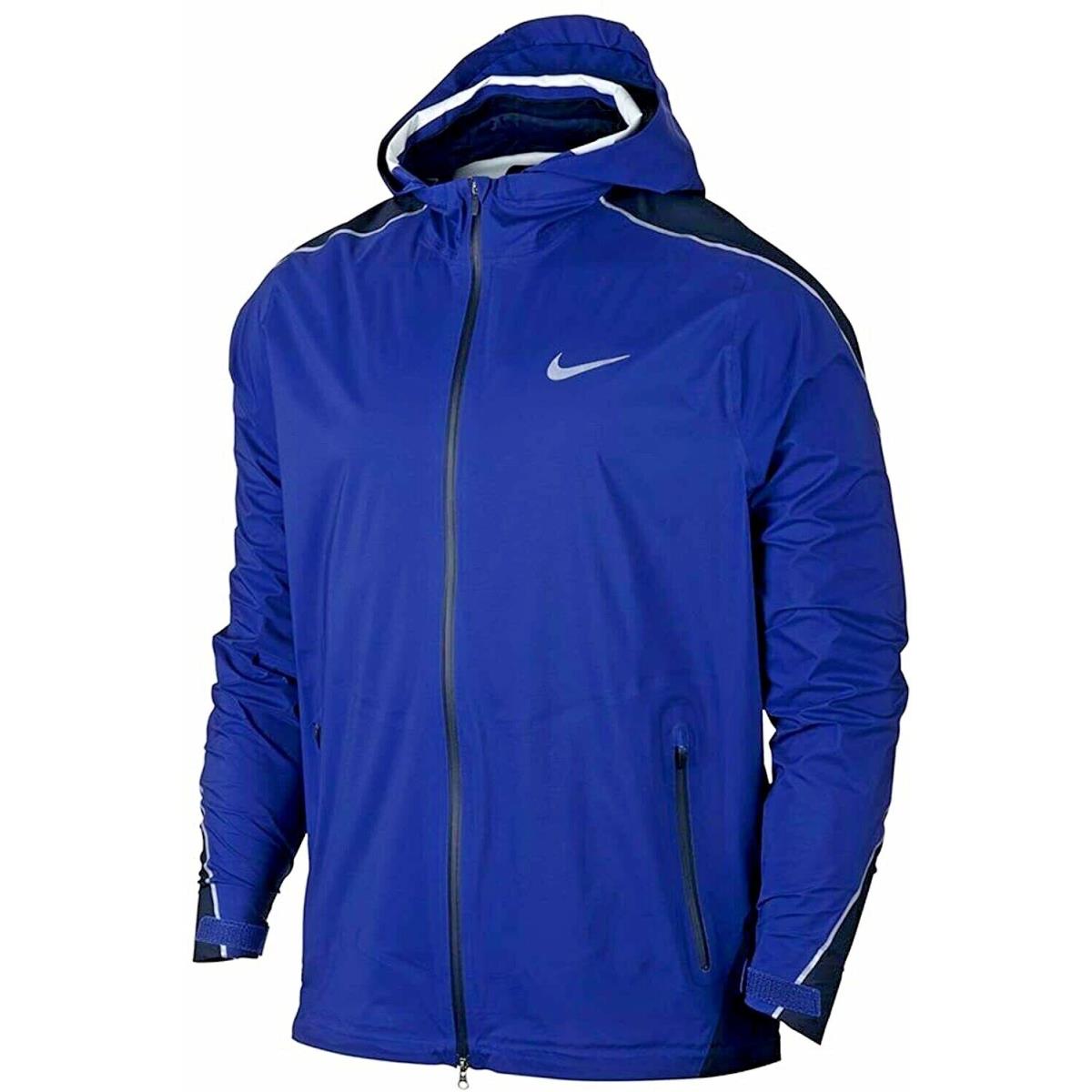 Nike Hyper Shield Light Mens Hooded Storm-fit Running Jacket 746733 Blue M - Blue
