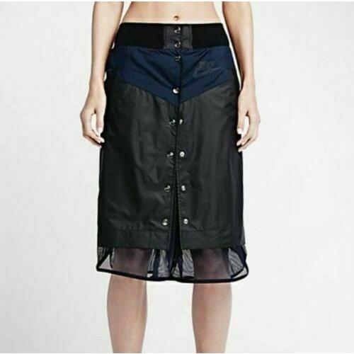 Women`s Nike Nikelab x Sacai Windrunner Skirt Lace Mesh S Black Blue 717221 010