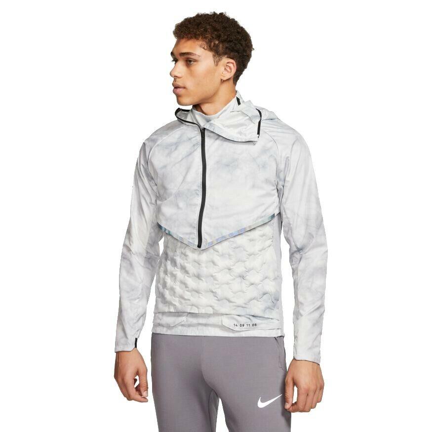 Nike Running Jacket and Vest Mens M Grey Platinum Tint 2-Piece Kit