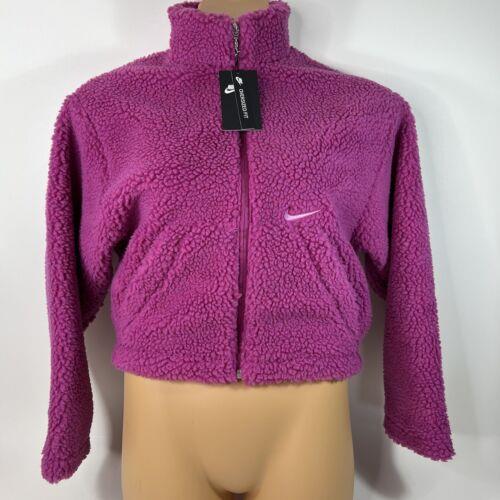 Nike Sportswear Swoosh Sherpa Fleece Jacket Purple CU6639-564 Women s XS