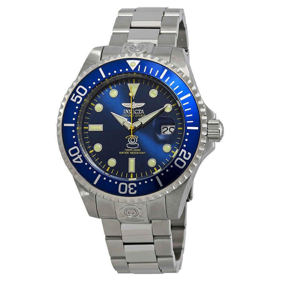 Invicta Pro Diver Automatic Blue Dial Stainless Steel Men`s Watch 27611 - Dial: Blue, Band: Silver, Bezel: Blue