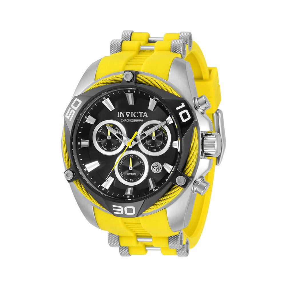 31313 Invicta Men`s 50mm Bolt Quartz Chronograph Yellow Silicone Strap Watch
