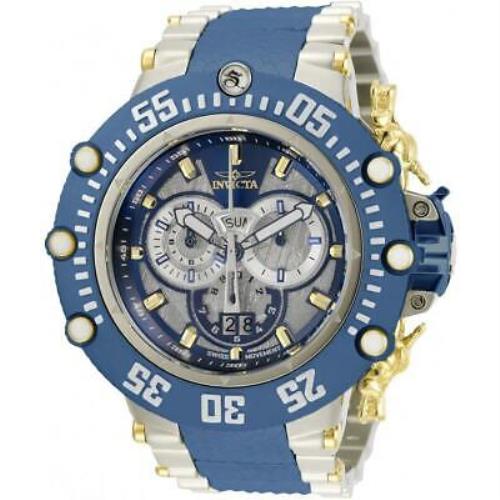 Invicta 32113 Men`s 52mm Blue/silver/gold Subaqua Noma Vii Meteorite Dial Watch - Blue Dial, Blue Band, Blue Bezel