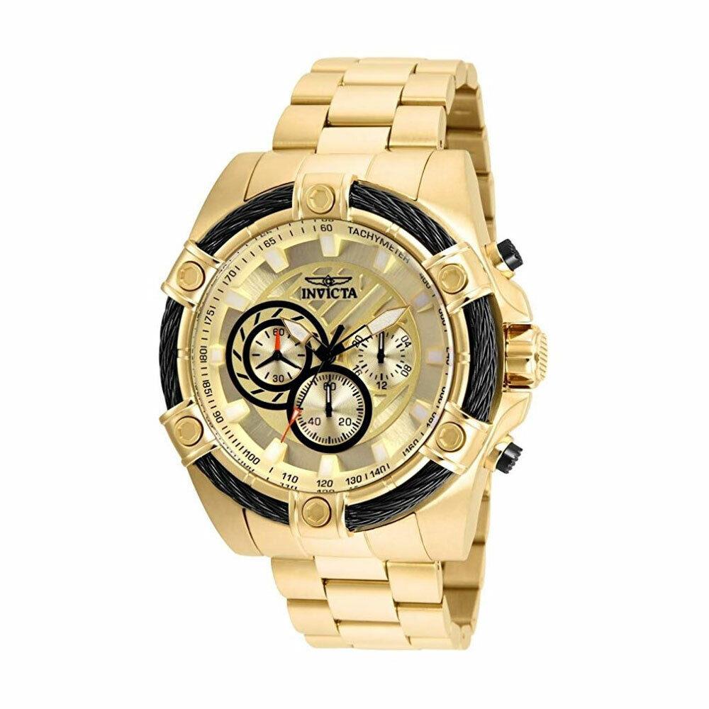Invicta Bolt 52mm Stainless Steel Gold Dial Men s Quartz Watch - 25515 - Gold Dial, Gold Band