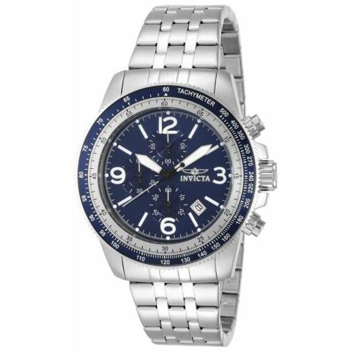 Invicta 13961 Men`s Chronograph Watch Specialty Blue Dial SS Bracelet