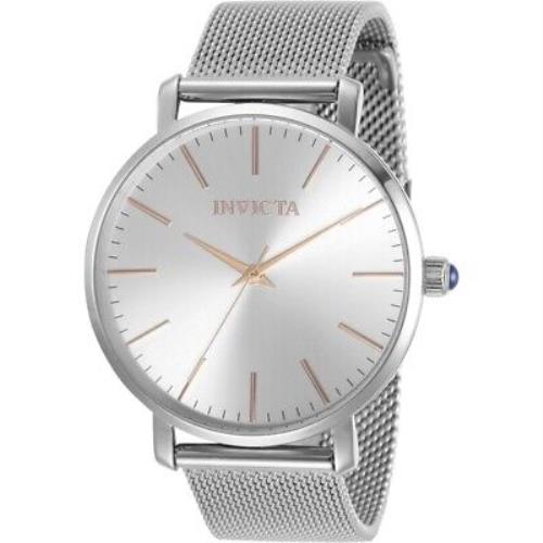 Invicta Angel Quartz Silver Dial Stainless Steel Ladies Watch 31068 - Dial: Silver, Band: Silver-tone, Bezel: Silver-tone