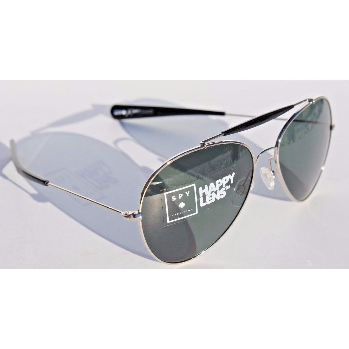 Spy Optics Presidio Aviator Sunglasses Silver Black/happy Grey Green