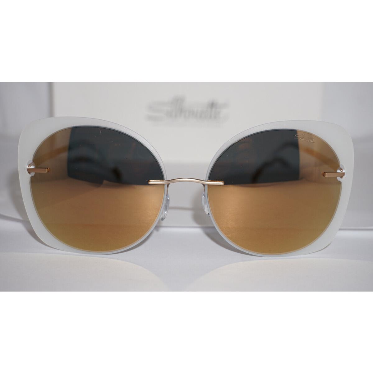 Silhouette Sunglasses Accent Shades White Gold Mirror 8164/75 8630 00/00