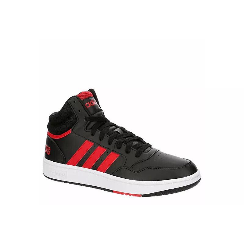 Adidas Hoops 3.0 Men s Mid High Top Basketball Sneakers Shoes Black/Red