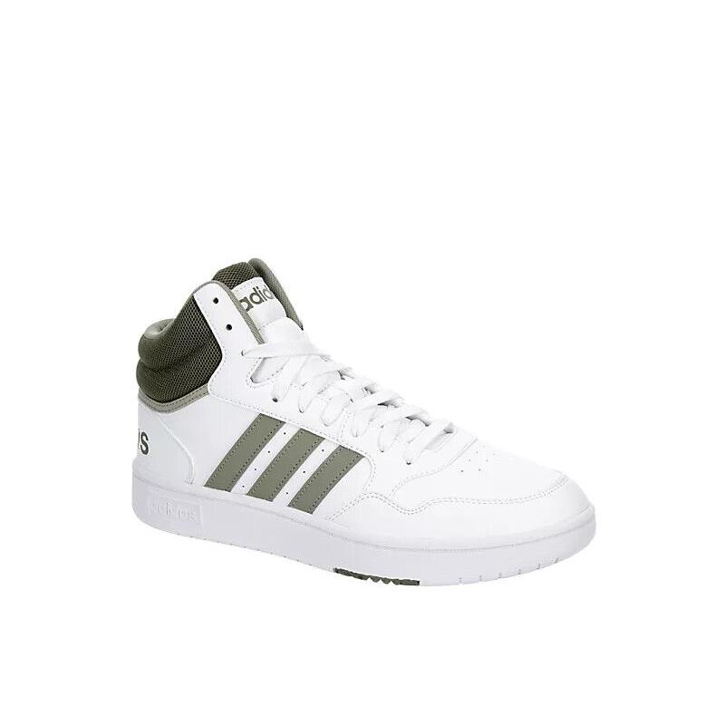 Adidas Hoops 3.0 Men s Mid High Top Basketball Sneakers Shoes White/Light Green