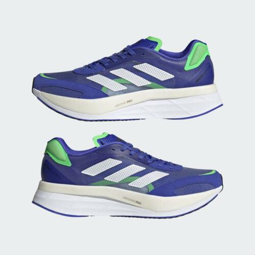 Adidas shoes Adizero Boston - Sonic Ink / Cloud White / Screaming Green 5