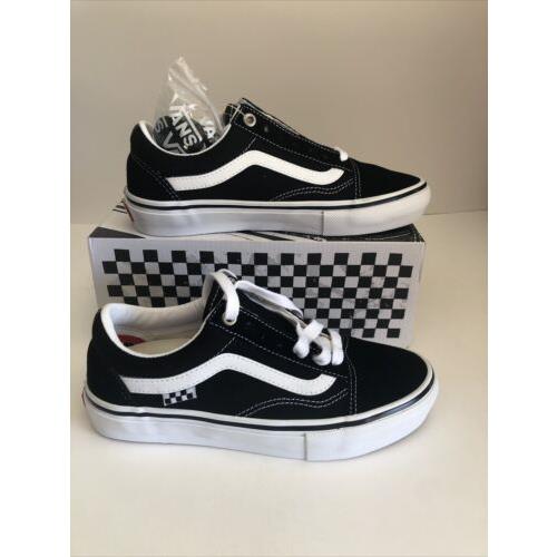 vans size 5 black and white