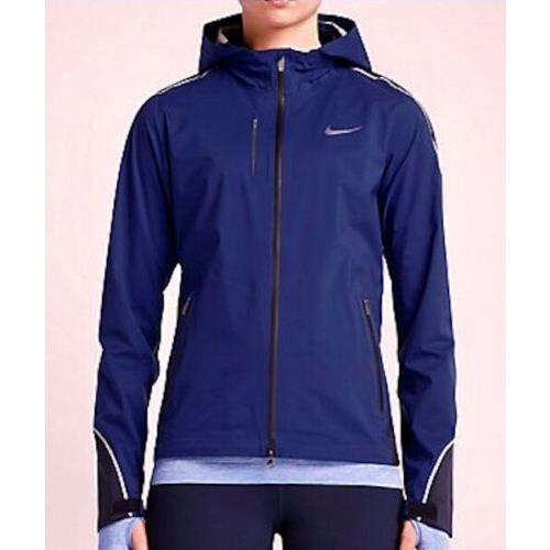 Nike Hypershield Light Lightweight Full Zip Running Jacket Blue Womens M L