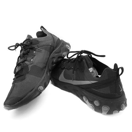 Nike React Element 55 Running Shoes Black Dark Gray BQ6166-008 Men`s 13-14