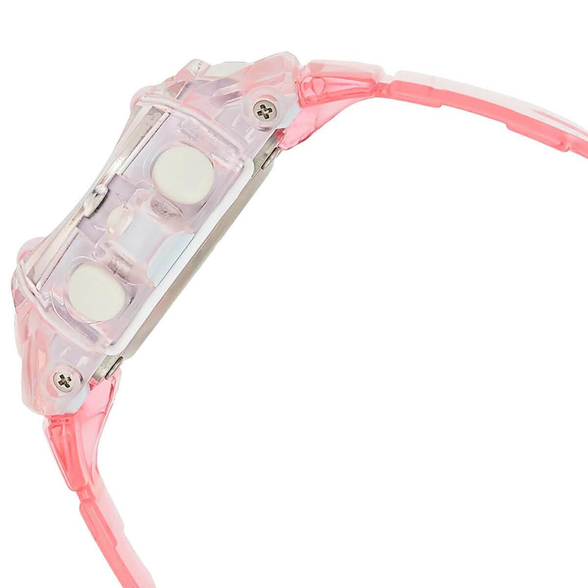 Casio Women`s Watch Baby-g Alarm Digital Dial Transparent Pink Strap BG169R-4