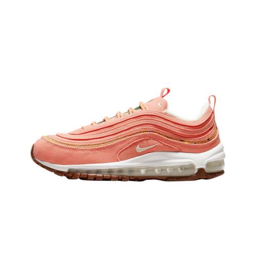 Nike Womens Air Max 97 SE Cork Coral Running Shoes - Apricot Agate/White/Wheat/Coconut Milk, Manufacturer: Apricot Agate/White/Wheat/Coconut Milk