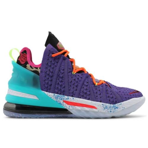 Nike Mens Lebron 18 Best of 10-18 Basketball Shoes - Psychic Purple/Multi-Colour/Black , Psychic Purple/Multi-Colour/Black Manufacturer