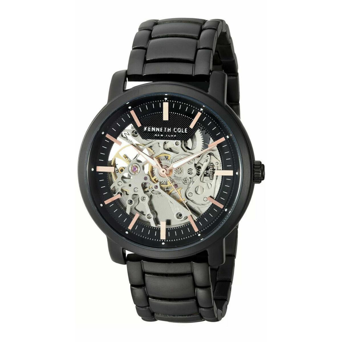 Kenneth Cole KC50776023 Automatic Black Tone Skeleton Dial Steel Mens Watch