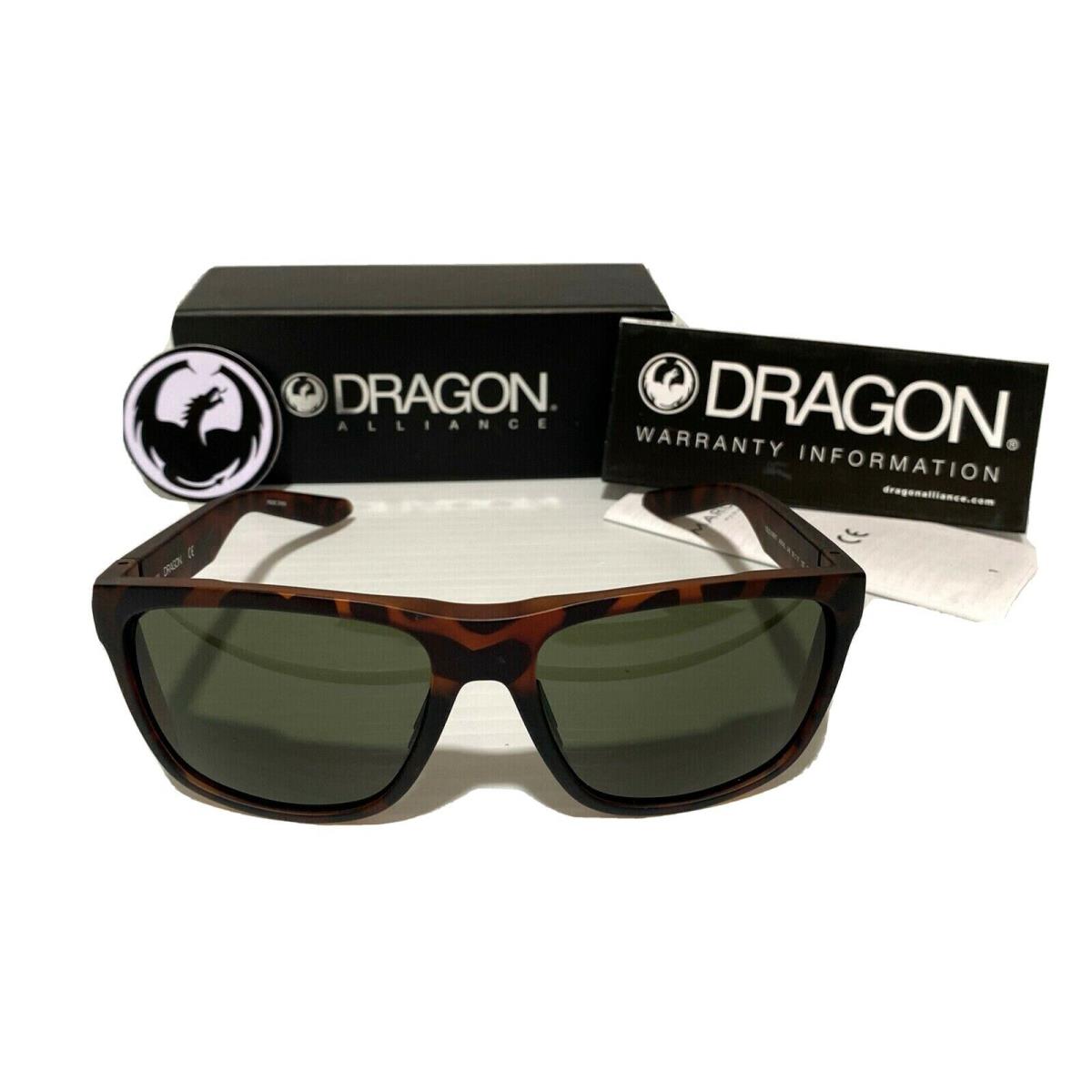 Dragon Aerial Matte Tortoise Green Lens 246 59mm Medium Fit Men`s Sunglasses