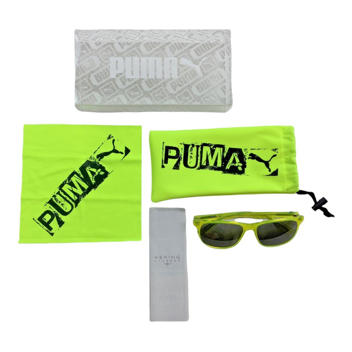 Puma PJ0025S Sunglasses Kids Yellow Mirror Round 52mm