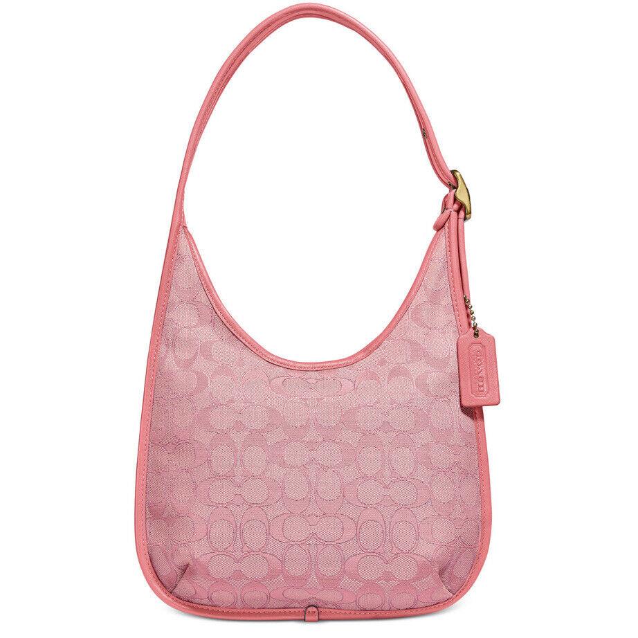 Coach Ergo Medium Shoulder Bag Signature Jacquard Taffy Pink