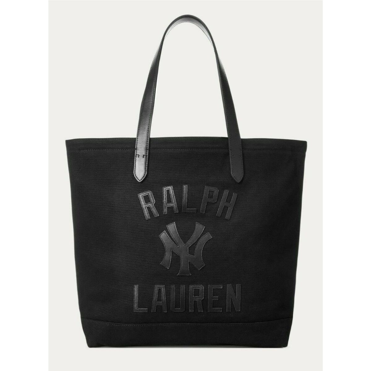 Polo Ralph Lauren NY Yankees Mlb Ltd Ed Black Baseball Leather Tote Shoulder Bag