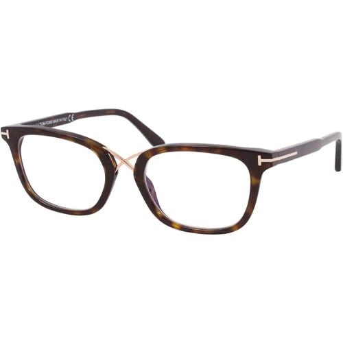 Tom Ford Eyeglasses FT 5637-B 052 Shiny Classic Dark Havana Rose Gold/blue Bl