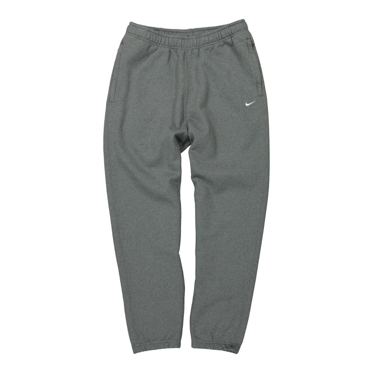 Nike Lab Men`s Washed Pants Multi Size Charcoal Heather Heavy Fleece CZ5365 071