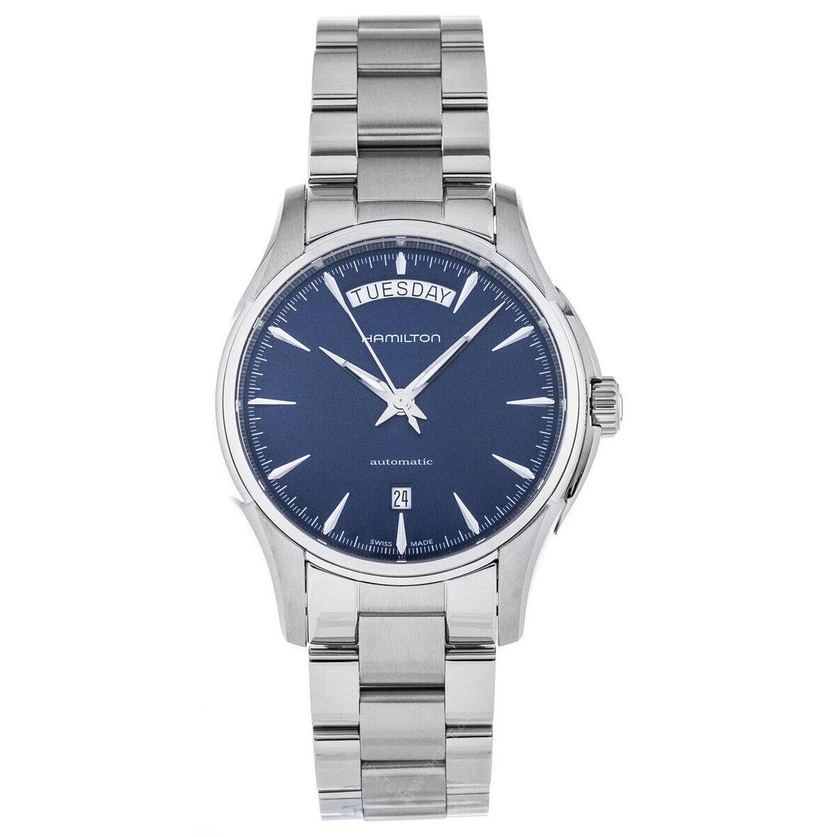 Hamilton Jazzmaster Day Date Blue Dial Automatic Men`s Watch H32505141 - Dial: Blue, Band: Silver, Bezel: Silver