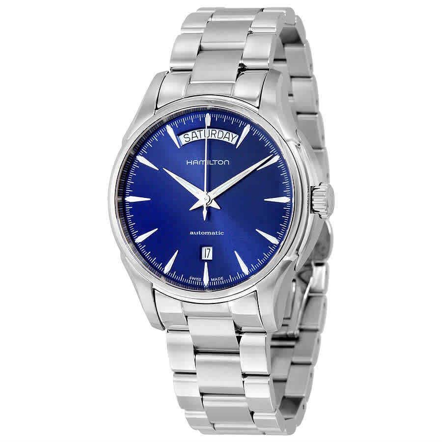 Hamilton Jazzmaster Automatic Day Date Men`s Watch H32505141 - Dial: Blue, Band: Silver, Bezel: Silver