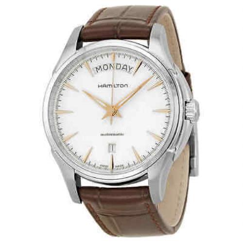 Hamilton Jazzmaster White Dial Stainless Steel Men`s Watch H32505511 - Dial: White, Band: Brown, Bezel: Silver