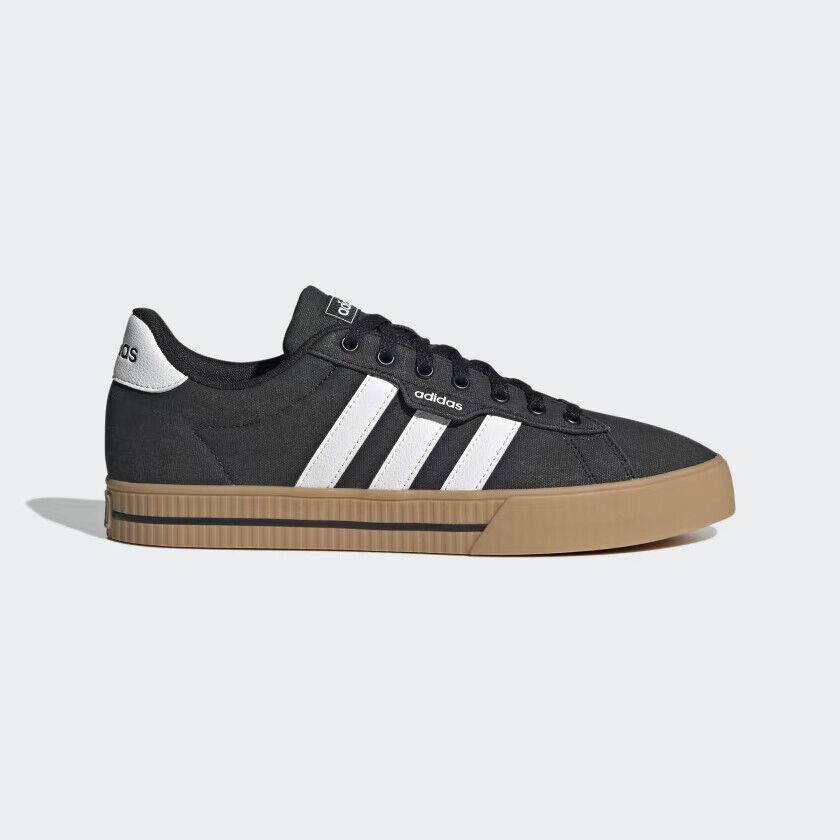 Adidas Daily 3.0 Mens Canvas Ortholite Low Top Casual Fashion Sneakers Shoe Black/Brown