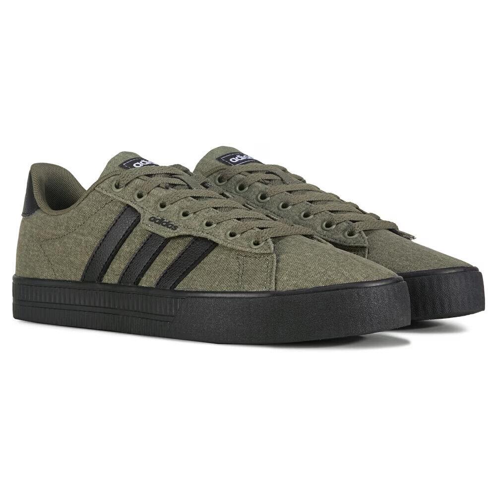 Adidas Daily 3.0 Mens Canvas Ortholite Low Top Casual Fashion Sneakers Shoe Green/Black