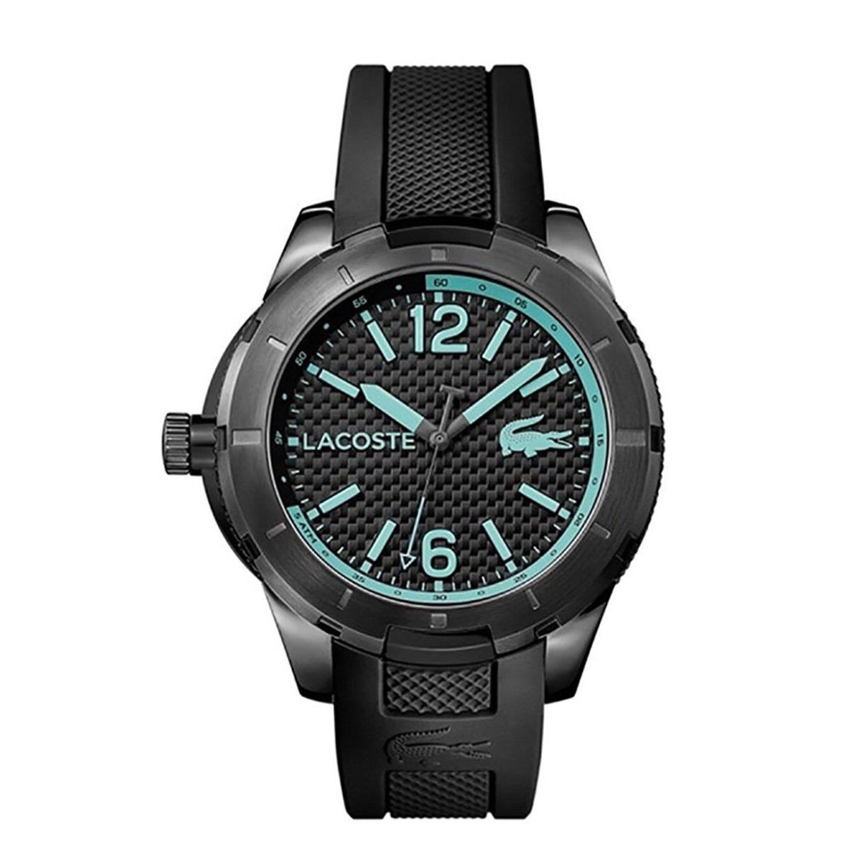 Lacoste 2010880 Tonga Black Dial Black Silicone Strap Men`s Watch