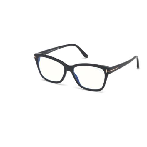 Tom Ford FT 5597-F-B 001 Shiny Black/blue Block Eyeglasses