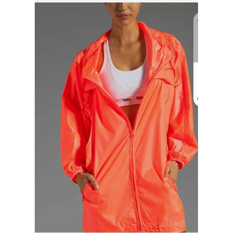 Adidas Stella Mccartney Run Image Parka Jacket Size S Turbo Pink Orange