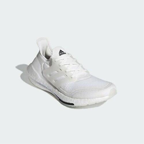 Men`s Adidas Ultraboost 21 Running Shoes White Non Dyed Sz 7 FY0836