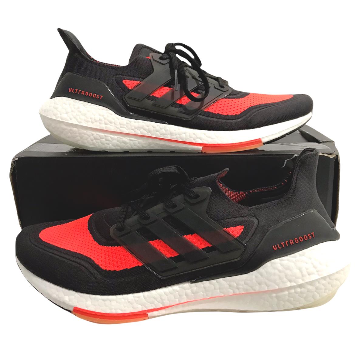 Adidas Running Ultraboost 21 Carbon Solar Red Men`s Shoes FZ2559 Size 13