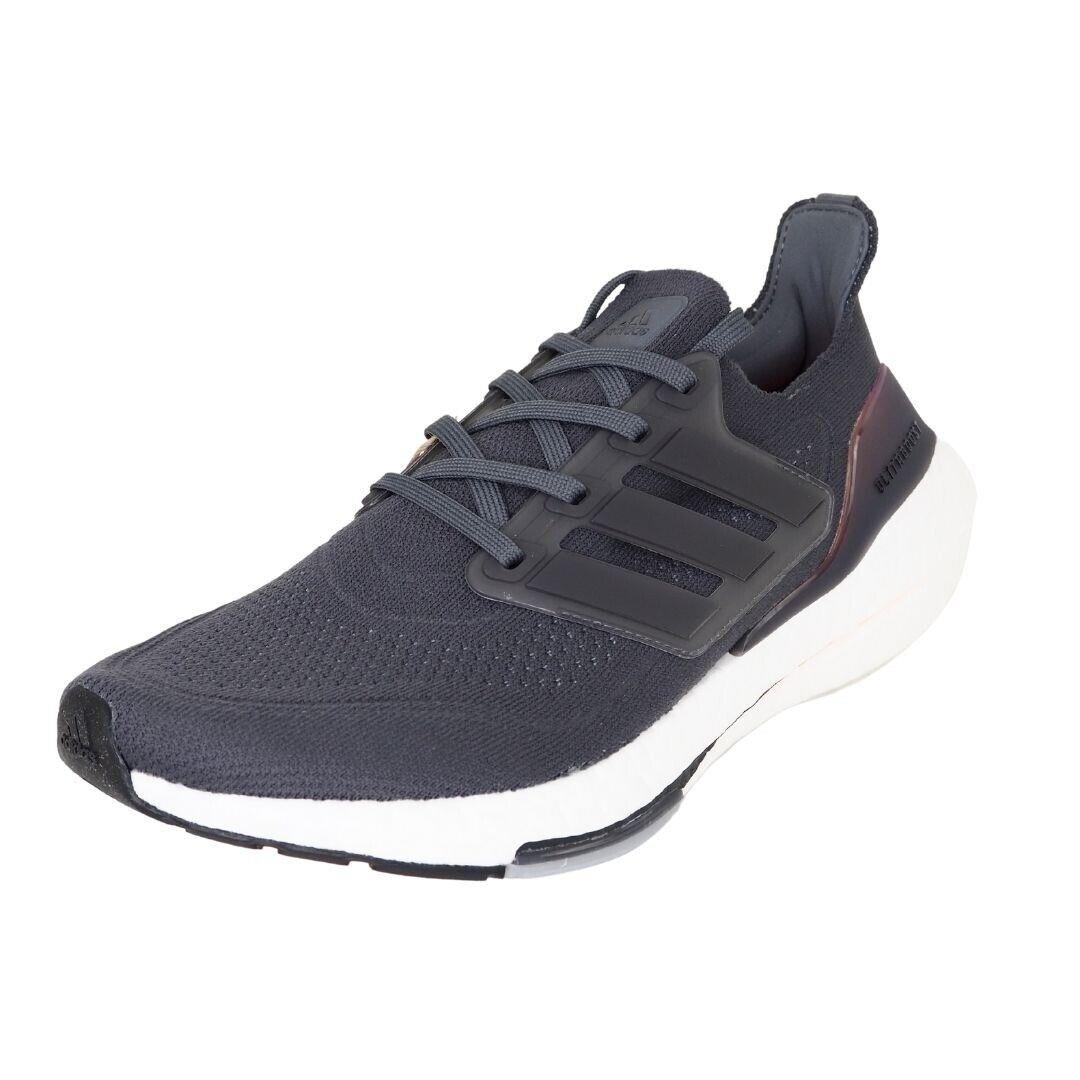 Adidas Ultraboost 21 Running Men`s Shoes Grey Dark Sneakers Sports FY0372 Size 8