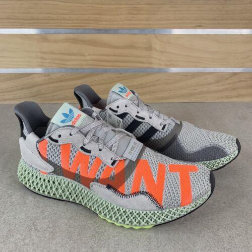 Adidas ZX 4000 4D `I Want I Can` EF9624 Shoes Sneaker Trainer Men s Size 10