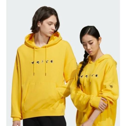 Adidas x Disney Pixar Manga SW 2XL Cotton Hoodie Sweatshirt Yellow Gold Unisex