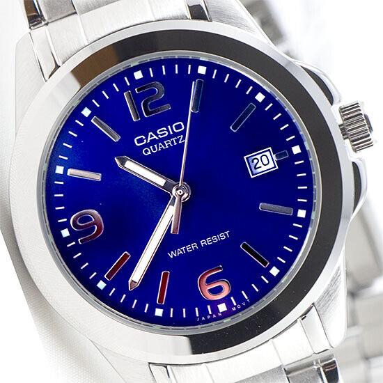 Casio MTP1215A-2AD Men`s Classic Blue Analog Steel Band Watch with Date