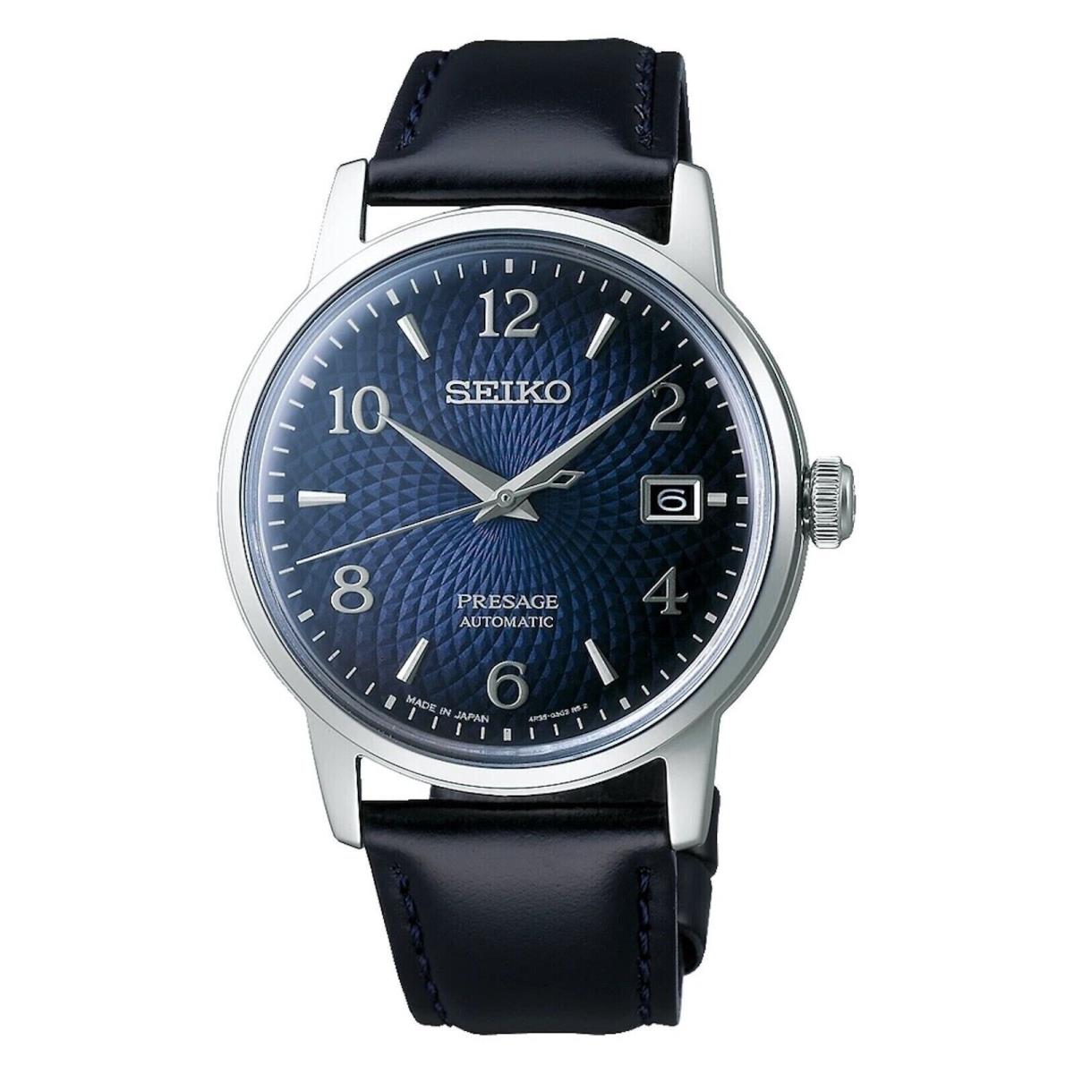 Seiko Presage Automatic Blue Dial Leather Strap Men s Watch SRPE43 Japan Made