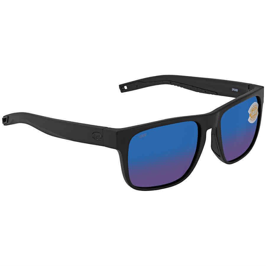 Costa Del Mar Spearo Blue Mirror Polarized Polycarbonate Men`s Sunglasses Spo 01 - Frame: Black, Lens: Blue