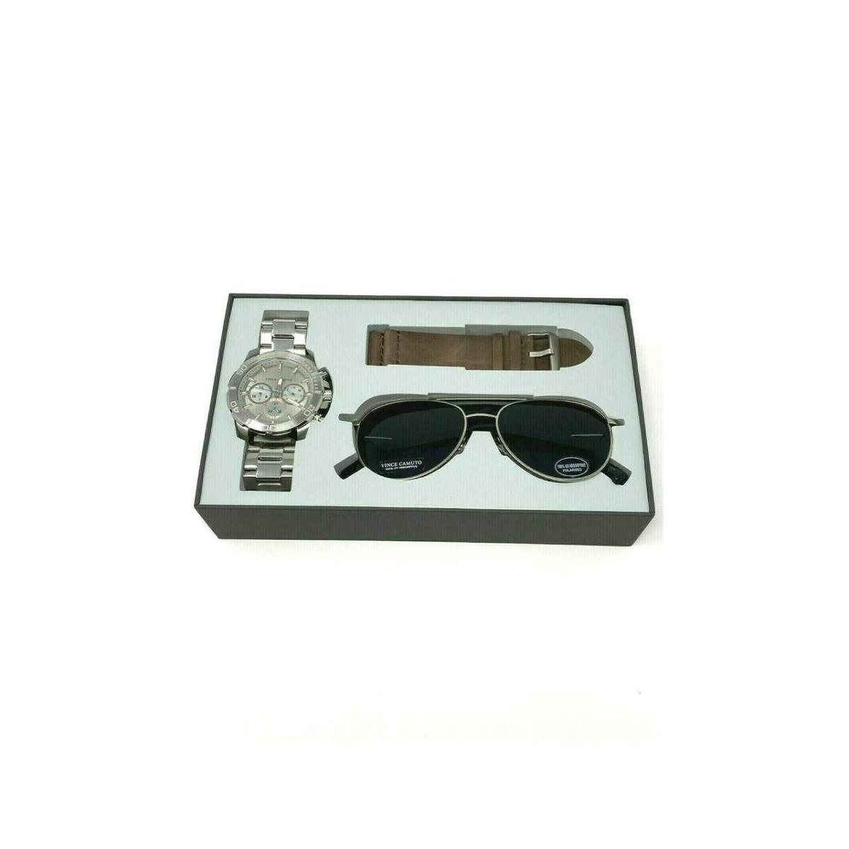 Vince Camuto VC 1147GYSVST Chronograph Mens Watch Sunglass Gift